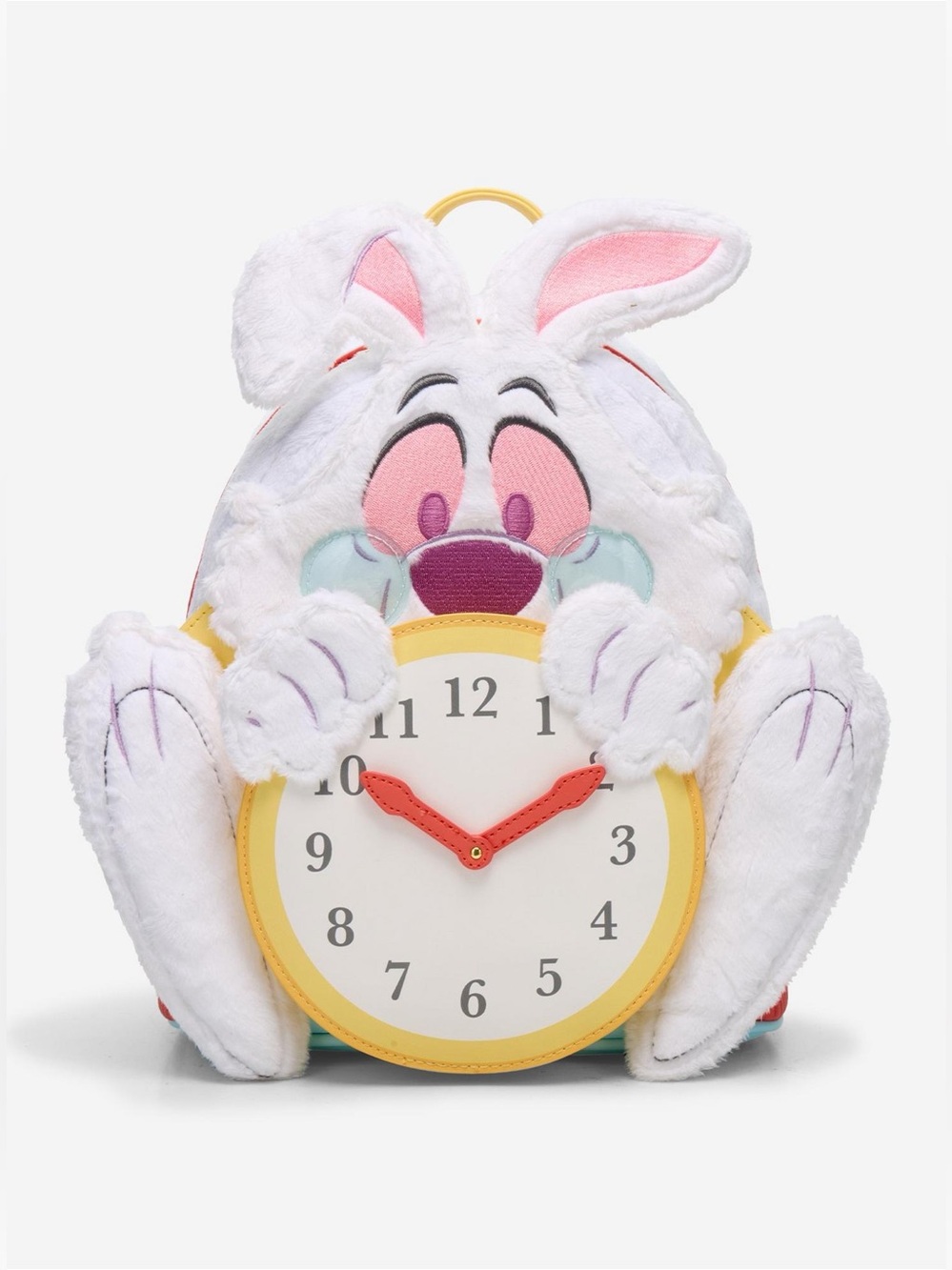 Loungefly Disney Alice In Wonderland White Rabbit Fuzzy Mini Backpack soft bunny - Picture 1 of 4